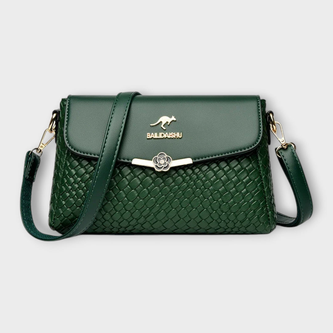 Women's Woven Crossbody Bag for Everyday Wear in Green