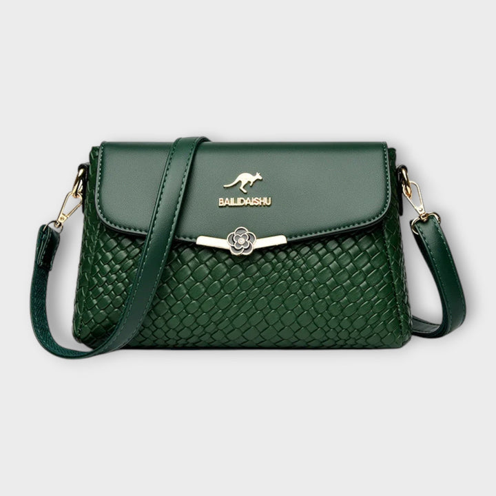 Women's Woven Crossbody Bag for Everyday Wear in Green