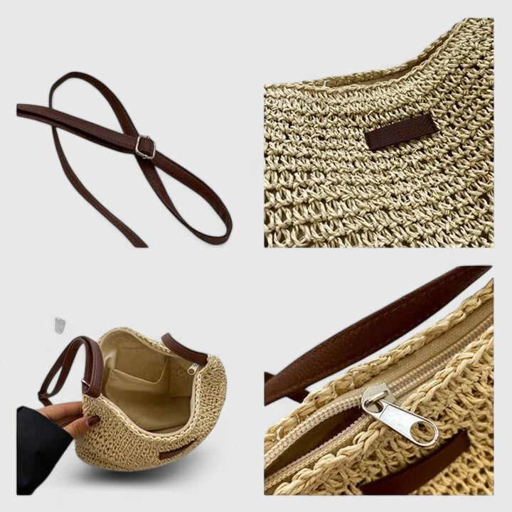 Women's Woven Structured Shoulder Bag for Summer (5)
